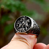 Saint George Amulet Stainless Steel Ring