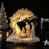 ✨ Nativity Tree of Life Acrylic Desktop Decor: A Christian Symbol of Christmas Grace & Eternal Roots