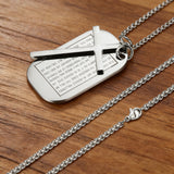 Lord’s Prayer Cross Dog Tag Necklace: Faith That Rides With You