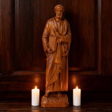St. Peter Boxwood Sculpture  Hand-Carved Apostle Figure | Your Spiritual Companion in Faith & Restoration