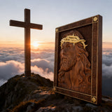 ✝️ Hand-Carved Jesus Thorn Crown Wood Art: A Christian Symbol of Redemption & Grace