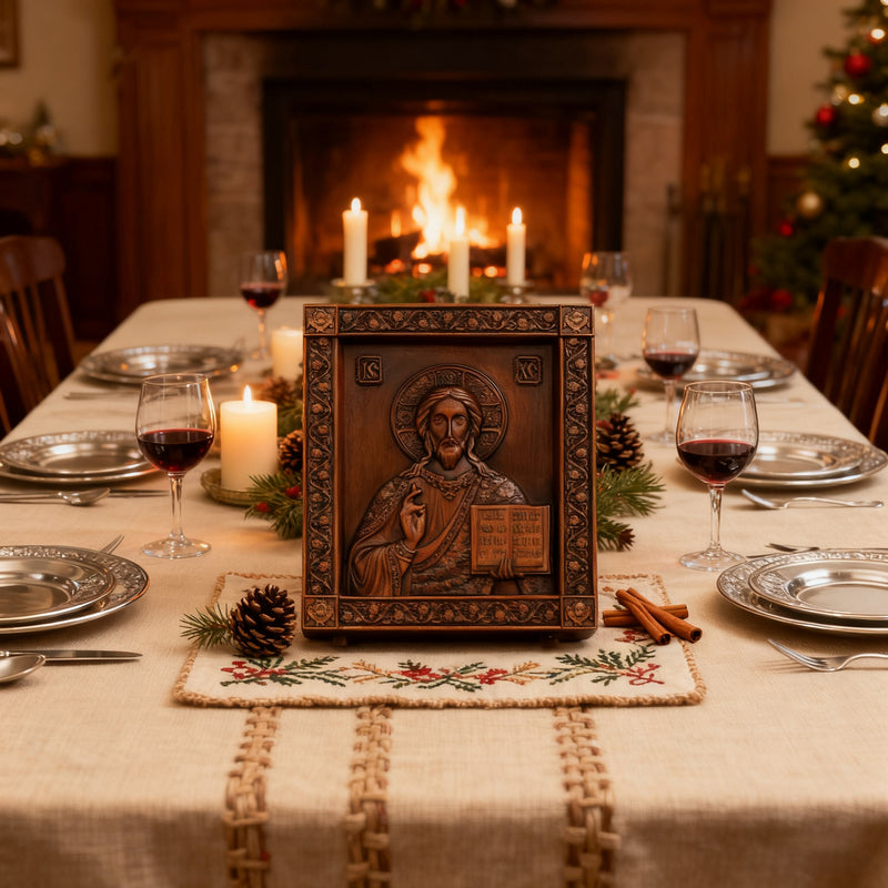 Jesus Christ Pantocrator Wood Carving