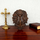 First Communion Christian Wood Carving - Sacrament of the Holy Eucharist Plaque