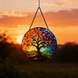 Rainbow Tree of Life Stained Glass Suncatcher: Where Color Meets the Eternal
