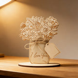 Mother's Day Wooden Flower Card DIY Craft Kit | Paint an Everlasting Bouquet of Love for Mom