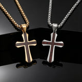 Minimalist Wood & Titanium Steel Cross Necklace – Faith, Warmth & Modern Devotion