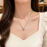 Iced-Out Barrel Pendant Necklace – Timeless Elegance & Sparkling Simplicity