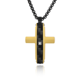 Modern Carbon Fiber Cross Necklace – A Bold Symbol of Faith & Strength
