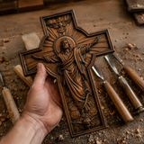 The Ascension Cross - Hand-Carved Jesus Crucifix with Holy Spirit Dove