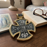 S925 sterling silver double-sided Jesus and Virgin Mary necklace