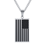 🇺🇸 American Flag Dog Tag Pendant Necklace