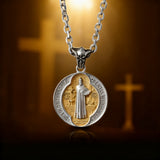 St. Benedict Home Blessing Titanium Steel Pendant