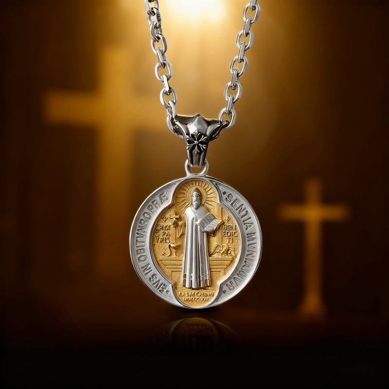 St. Benedict Home Blessing Titanium Steel Pendant