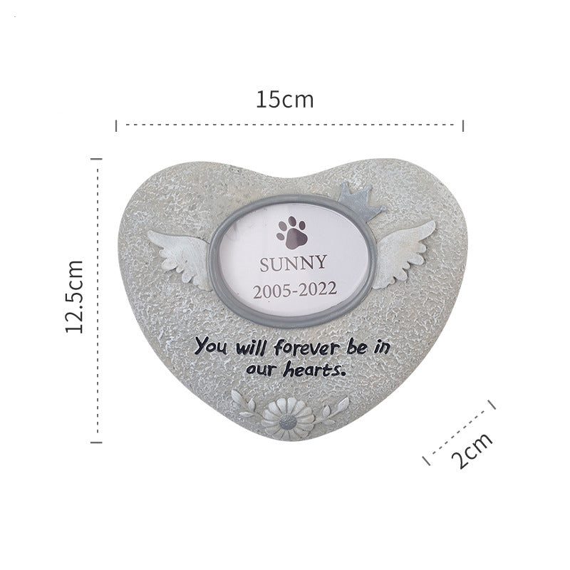 Bgcopper Pet Memorial Stone with Picture Frame