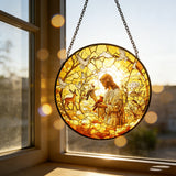 Jesus & Creation Stained Glass Suncatcher: Light, Faith, and the Beauty of God’s World