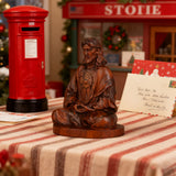 🕊️ Jesus Meditation Wooden Statue - Desk Sculpture for Prayer & Reflection