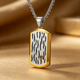 Water Ripple Texture Dog Tag Pendant Necklace