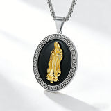 Vintage Our Lady of Guadalupe Stainless Steel Necklace | Catholic Religious Jewelry
