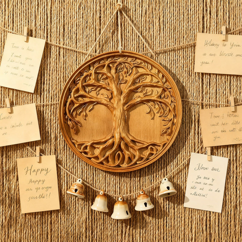 Tree of Life Wood Wall Art Decor Best Christmas Gift - With Free Stand