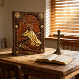 Jesus in Gethsemane Hand-Carved Wood Wall Art: The Weight of His Humble Sorrow