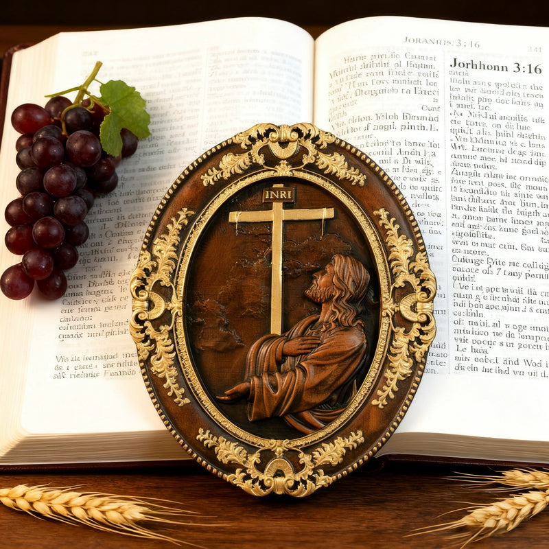 Jesus Hill Garten Gebet Plaque Holz schnitzerei