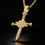 Iced Nail Cross Pendant Necklace – Faith, Strength & Dazzling Luxury