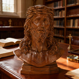 Boxwood Jesus Crown with Thorns Half-Length Desktop Ornament