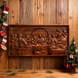 Bgcopper Last Supper Religious Carving Icons Gifts Wood Carving Religious Wood Wall Art