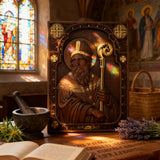 Bgcopper Saint Patrick Wood Carved Icon Religious Gift Wall Hanging Art Work