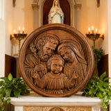 Holy Family Wooden Plaque: A Christian Symbol of Love, Faith, & Family