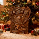 Handcrafted Solid Wood Wall Art - Commemorating the Second Amendment