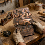 Dad's Garage Wooden Wall Sign: The Perfect Tribute to His Go-To Space