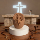 Oval Jesus Scented Candle: A Sacred Embrace of Resurrection & Devotion