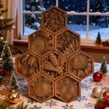 “Bee & Honeycomb” Hand-Carved Wood Wall Art – A Christian Symbol of Diligence & Divine Provision