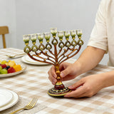Jewish 9-Candle Menorah with Heart Details: Light, Heritage, and Warmth