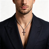 Minimalist Wood & Titanium Steel Cross Necklace – Faith, Warmth & Modern Devotion