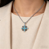 Orthodox Jerusalem Cross Turquoise Necklace – Faith, Heritage & Timeless Strength