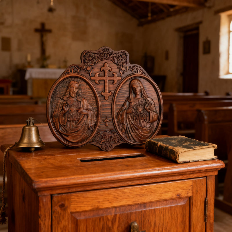 Sacred Heart of Jesus and Heart of Mary Plaque - 2023 New Religious Christmas Gift