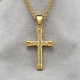 Men’s Twisted Rope Cross Necklace – Faith, Strength & Modern Devotion