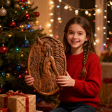 Native American Woman Wood Carving - Hand-Carved Solid Wood Art - Indigenous Home Decor