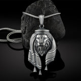 Pure Tin Arabic Lion Head Necklace