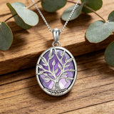 Tree of Life Amethyst Necklace – Growth, Wisdom & Divine Light