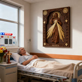 The Sacred Heart and Divine Mercy Jesus Christ Wood Wall Plaque