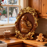 Bgcopper Mutter Maria mit Baby Jesus Holz schnitzerei Dekor