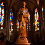 St. Peter Boxwood Sculpture  Hand-Carved Apostle Figure | Your Spiritual Companion in Faith & Restoration