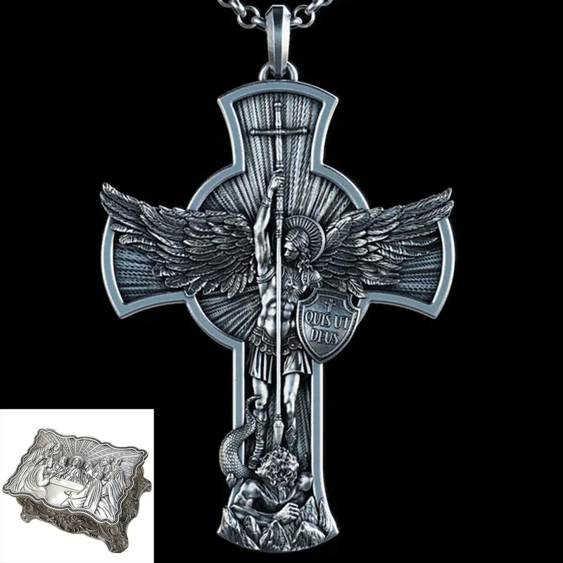 New titanium steel Archangel St. Michael necklace