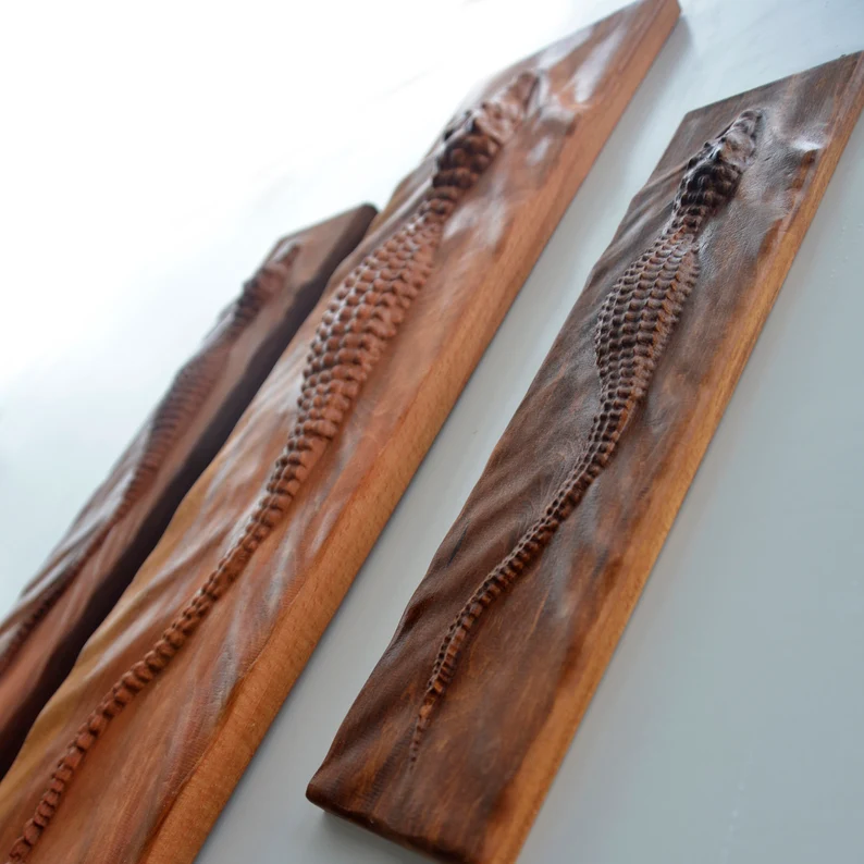 Crocodile Wall Mounted Wooden Wall Art