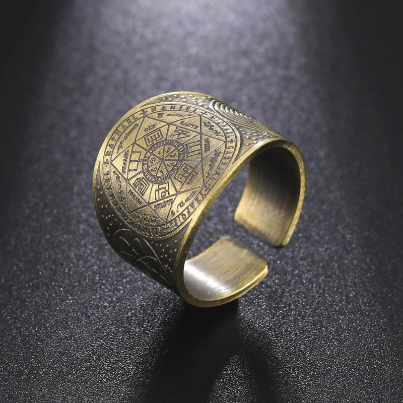 Seven Archangels Ring for Men Stainless Steel The Seal Of Solomon ...