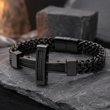 Men’s Stainless Steel Cross Chain Bracelet – Bold Christian Faith & Strength Jewelry