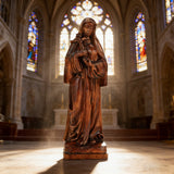 Saints Teresa Round Wooden Art Jewelry